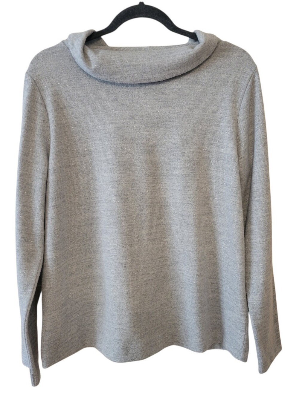 Ann Taylor Gray & Silver Cowl Neck Sweater Size Large
